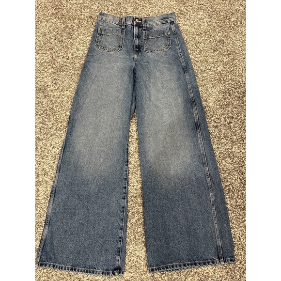 MNG by Mango Jeans Womens Sz 4 Wide Leg Denim Baggy Skate (1718) - Picture 1 of 8
